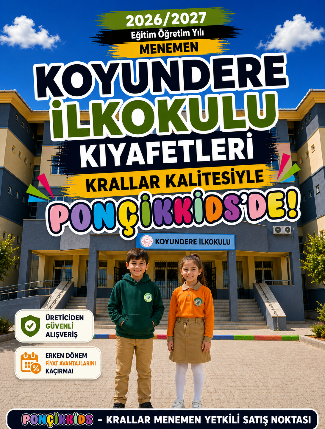 Koyundere İlkokulu Menemen İzmir Yeni Sezon Okul Forması Kıyafeti Ponçikkids'de