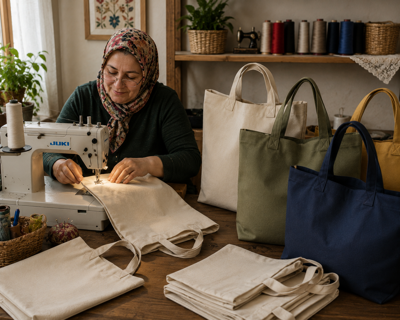 Krallar Tekstil'in sunduğu duck kumaşlar; kırlent ve dekoratif yastık uygulamalarında estetik görünüm ve uzun ömürlü kullanım sağlamaktadır.