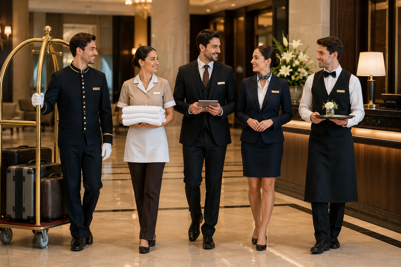 Krallar Tekstil otel personel kıyafetleri, otel iş kıyafetleri, otel iş elbiseleri ve kurumsal üniforma üretimi.