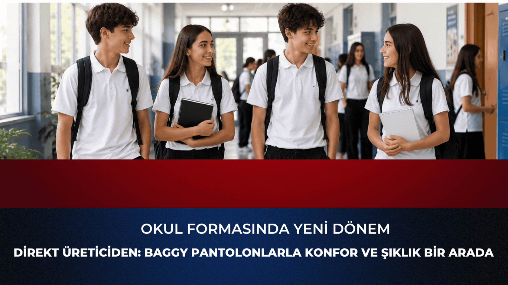 Krallar Baggy Fit Okul Pantolonları; rahat kalıbı, geniş paça yapısı ve unisex tasarımıyla okul giyiminde modern, konforlu ve şık bir kullanım sunar. Birçok renk seçeneğiyle yeni nesil okul kıyafetlerinin öne çıkan tercihleri arasında yer alır.