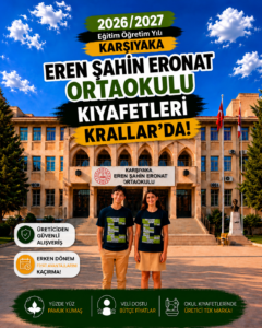 Eren Şahin Eronat Ortaokulu okul kıyafetleri ve okul forması, Krallar Tekstil kalitesiyle üretilmekte ve yalnızca Krallar mağazalarında satışa sunulmaktadır.
