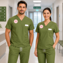 Grasshopper renk eczacı üniforması, kadın ve erkek eczacılar, hastane eczacıları, klinik eczacıları, eczane teknikerleri, eczane teknikeri yardımcıları ve hastane eczanesi personeli için profesyonel kullanım sunar. Krallar Tekstil tarafından konforlu kalıp, dayanıklı kumaş yapısı ve kuruma özel üretim seçenekleriyle üretilmektedir.