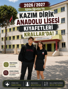 Kazım Dirik Anadolu Lisesi okul kıyafetleri ve okul forması, Krallar Tekstil kalitesiyle üretilmekte ve yalnızca Krallar mağazalarında satışa sunulmaktadır.