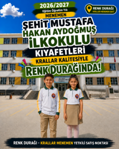 Şehit Mustafa Hakan Aydoğmuş İlkokulu okul kıyafetleri ve okul forması**, Krallar Tekstil tarafından üretilmekte ve Renk Durağı Menemen Yetkili Satış Noktasında sunulmaktadır.