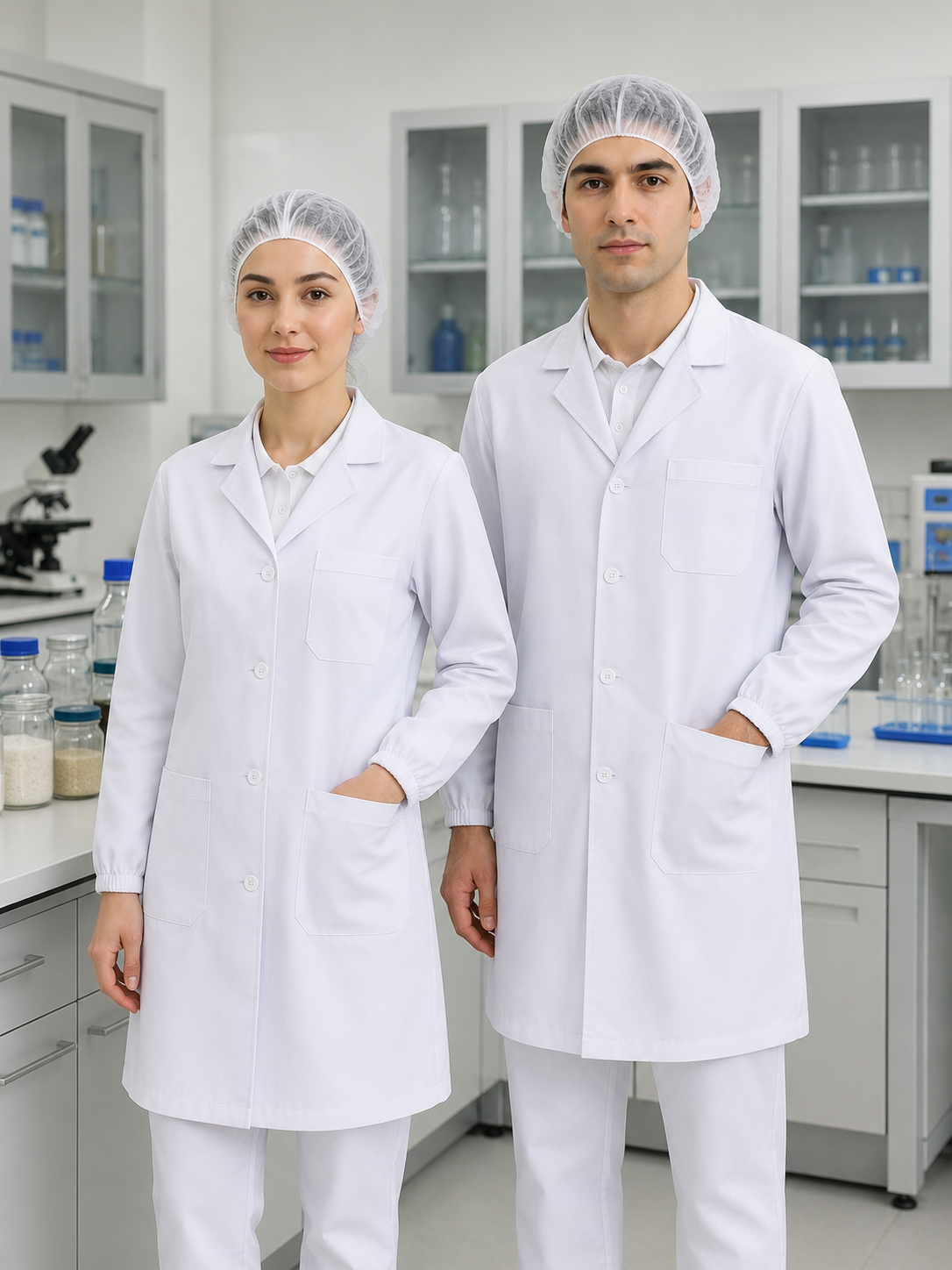 Gıda Teknolojisi laboratuvar ve analiz uygulamaları için beyaz laboratuvar önlüğü – Krallar Tekstil.