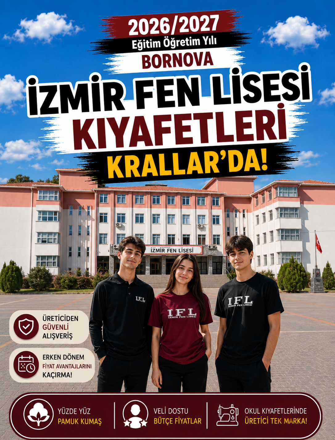 Bornova İzmir Fen Lisesi Okul Forması Okul Kıyafeti Yeni Sezon 2026-2027 İzmir