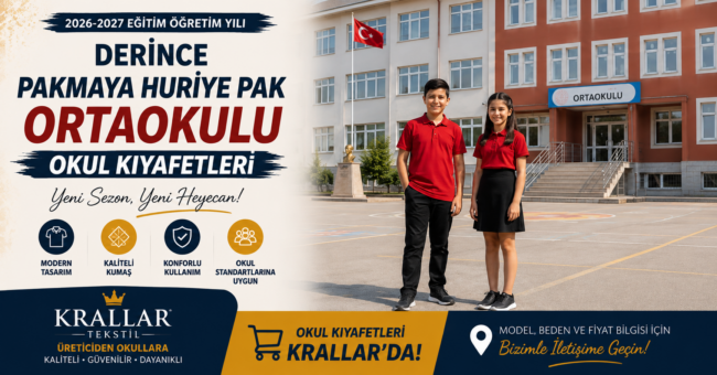 derince-pakmaya-huriye-pak-ortaokulu-okul-kiyafetleri-krallar Derince Pakmaya Huriye Pak Ortaokulu 2026-2027 okul kıyafetleri. Kaliteli, konforlu ve dayanıklı okul formaları Krallar Tekstil’de.