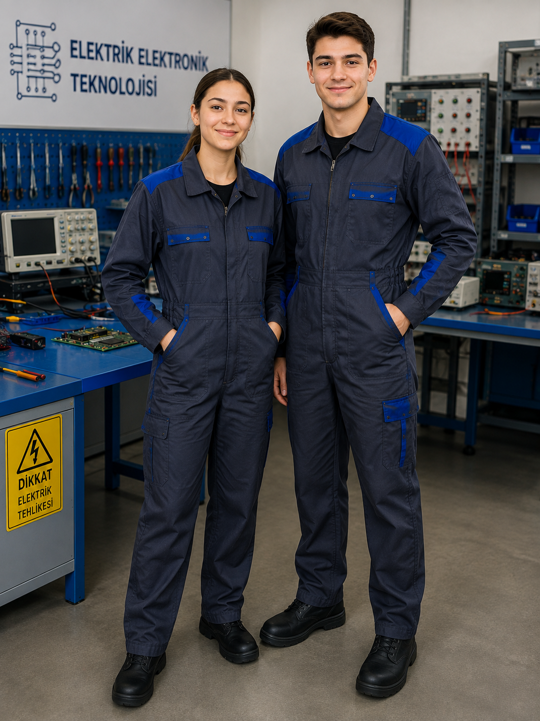 Elektrik Elektronik Teknolojisi öğrencileri için dayanıklı ve rahat iş tulumu Krallar Tekstil güvencesiyle.