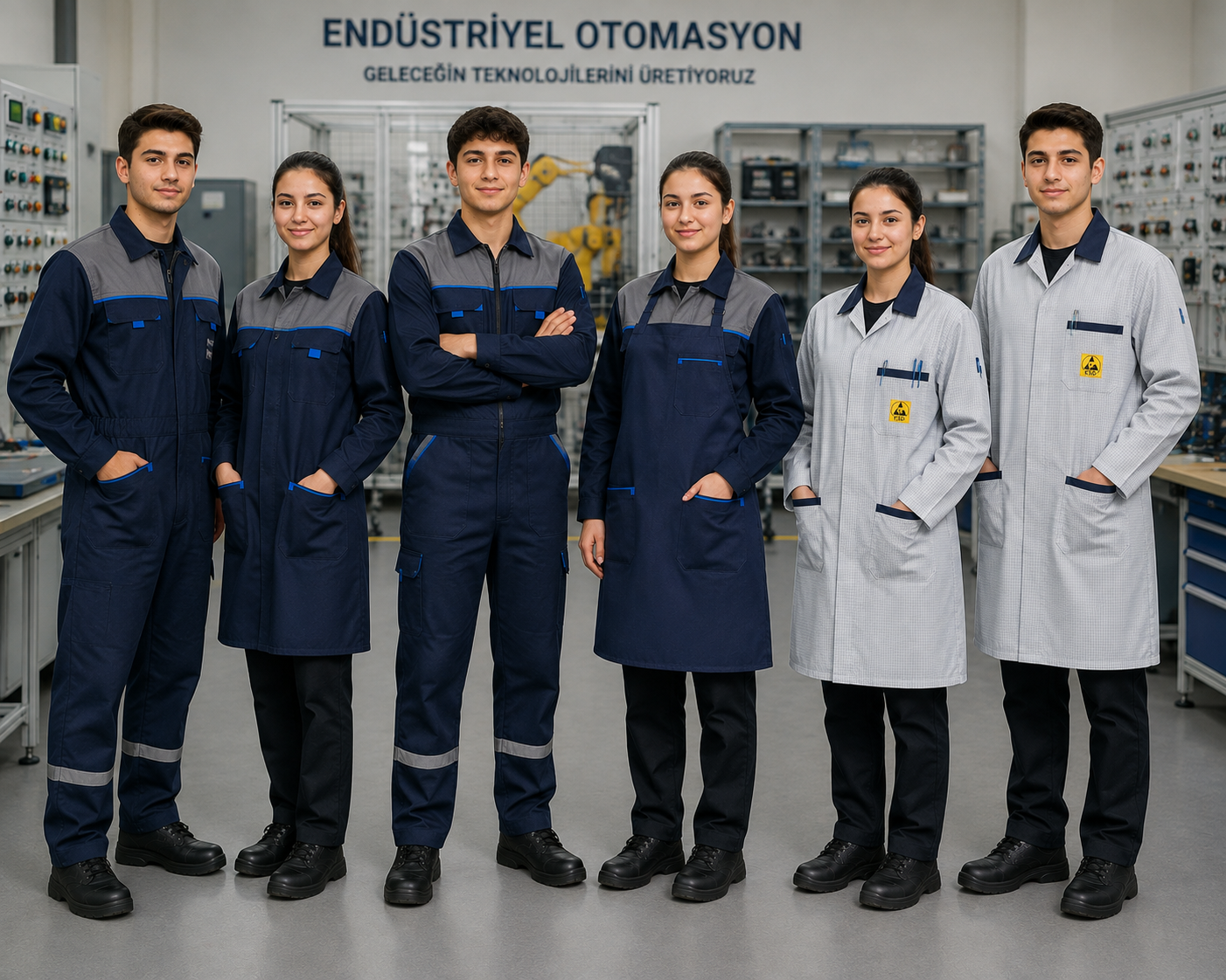 Endüstriyel otomasyon iş kıyafeti, iş tulumu, iş önlüğü ve antistatik iş önlüğü seçenekleriyle öğrencilerin okul, atölye ve staj ihtiyaçlarına tek noktadan çözüm. Kuruma özel üretim ve logo nakışı Krallar Tekstil güvencesiyle.
