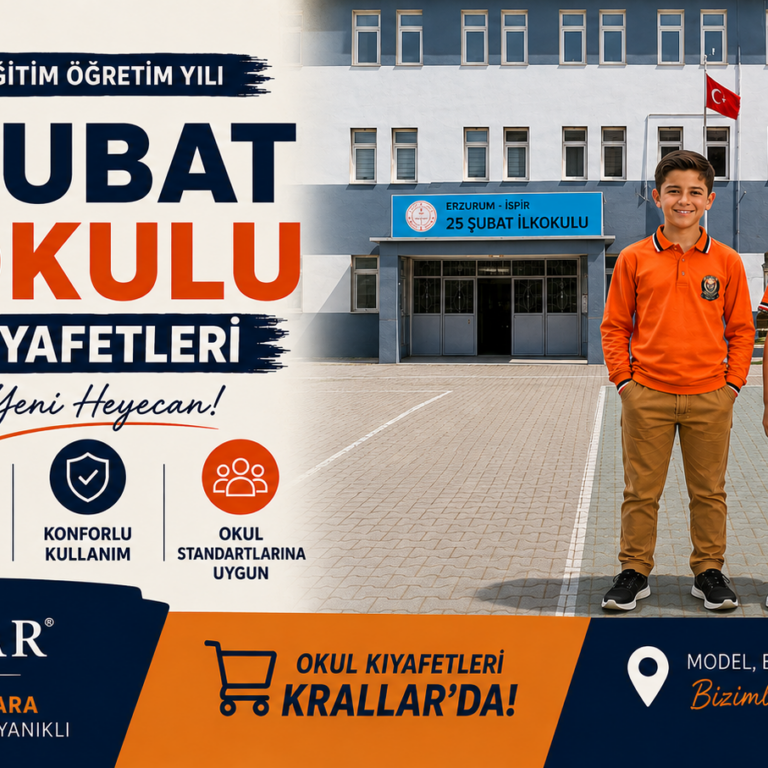 25 Şubat İlkokulu 2026-2027 okul kıyafetleri Krallar kalitesiyle yeni sezona hazır.
