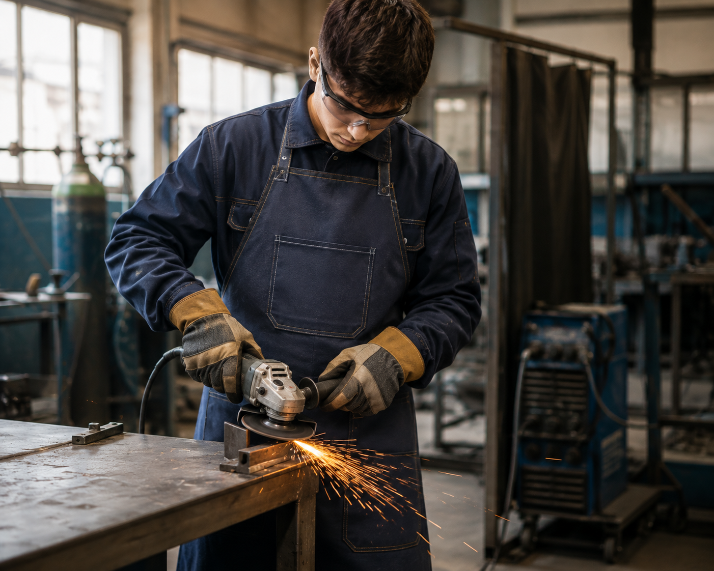 Gemi Yapımı Bölümü öğrencileri için kullanışlı ve uzun ömürlü iş önlüğü modelleri Krallar Tekstil’den.