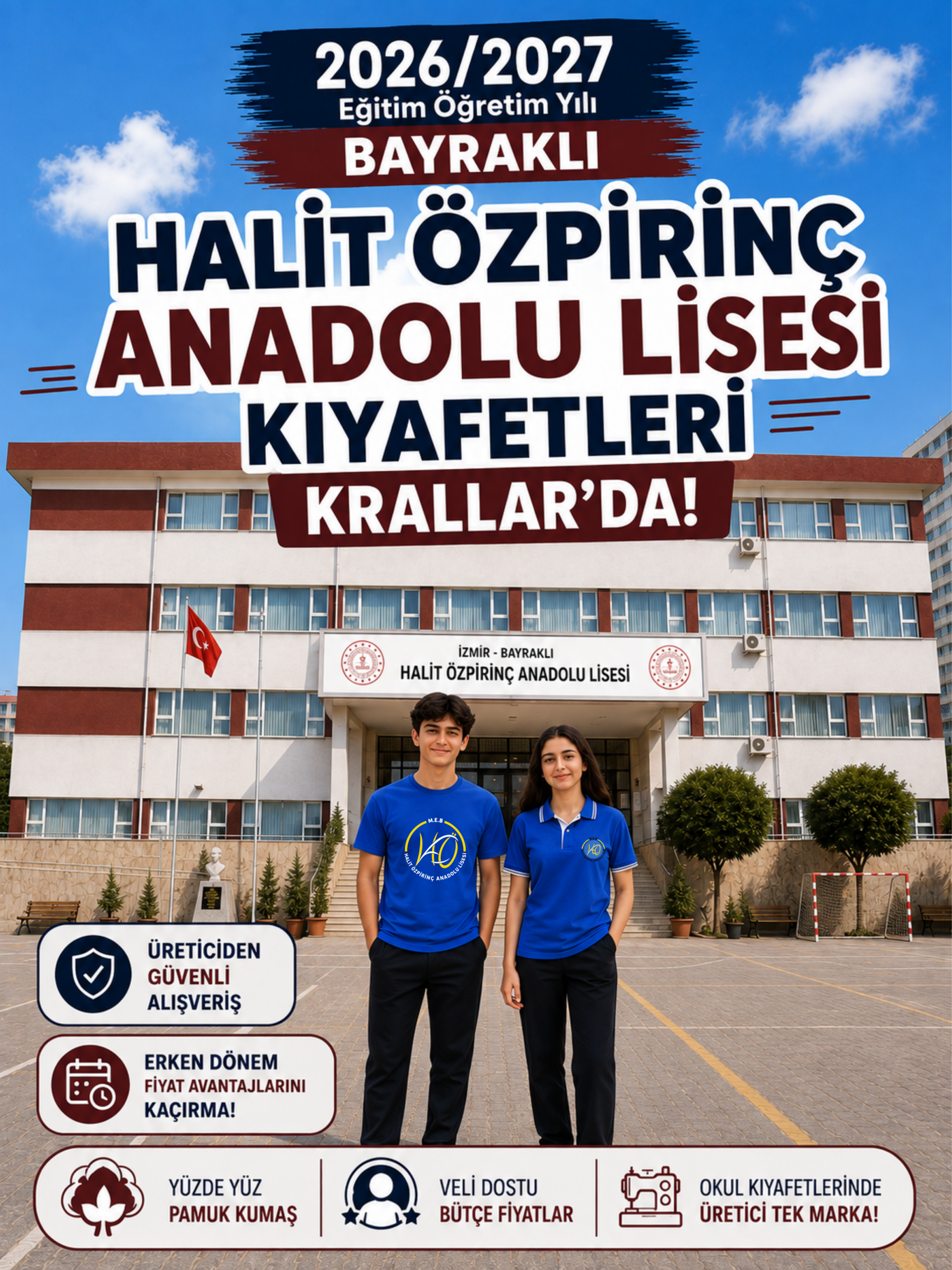 Halit Özpirinç Anadolu Lisesi Okul Forması Kıyafeti 2026-2027 Yeni Sezon