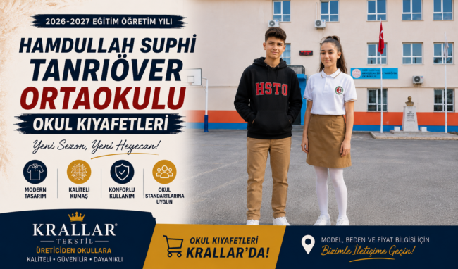 İzmir Karşıyaka Hamdullah Suphi Tanrıover Ortaokulu Yeni Sezon Okul Forması Kıyafeti Krallar Tekstil