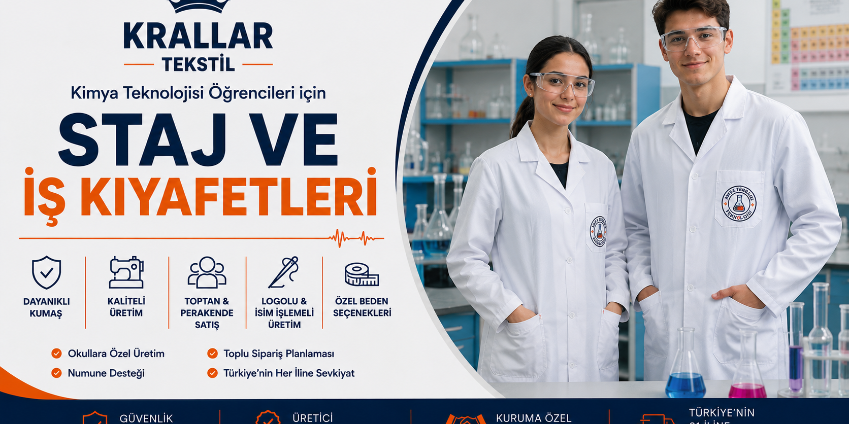 kimya-teknolojisi-staj-is-kiyafetleri-krallar-tekstil Kimya Teknolojisi öğrencileri için laboratuvar önlüğü, staj ve iş kıyafeti çözümleri Krallar Tekstil’de; okula özel üretim, logo nakışı, özel beden ve toplu sipariş avantajıyla.