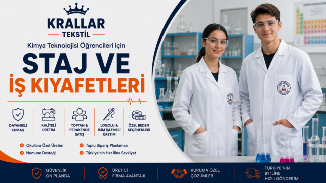 kimya-teknolojisi-staj-is-kiyafetleri-krallar-tekstil Kimya Teknolojisi öğrencileri için laboratuvar önlüğü, staj ve iş kıyafeti çözümleri Krallar Tekstil’de; okula özel üretim, logo nakışı, özel beden ve toplu sipariş avantajıyla.