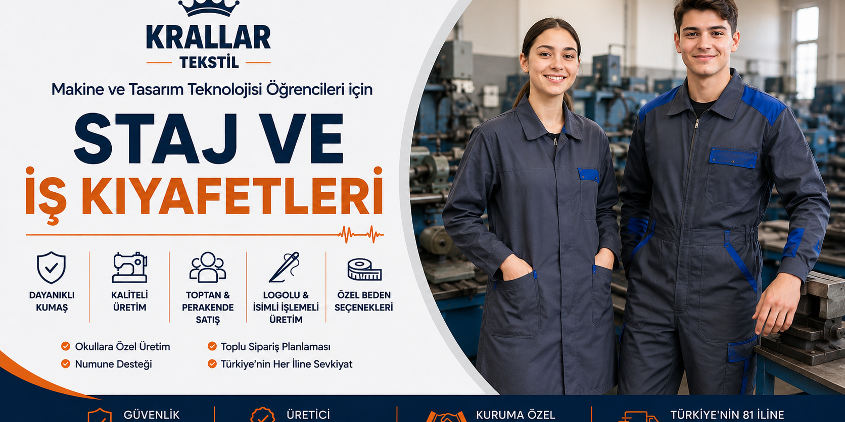makine-ve-tasarim-teknolojisi-staj-ve-is-kiyafetler Makine ve Tasarım Teknolojisi öğrencilerine özel staj ve iş kıyafetleri; logolu üretim, toplu ve perakende satış, özel beden seçenekleri ve Türkiye geneline sevkiyat avantajıyla Krallar Tekstil tarafından sunulmaktadır.