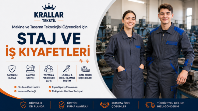 makine-ve-tasarim-teknolojisi-staj-ve-is-kiyafetler Makine ve Tasarım Teknolojisi öğrencilerine özel staj ve iş kıyafetleri; logolu üretim, toplu ve perakende satış, özel beden seçenekleri ve Türkiye geneline sevkiyat avantajıyla Krallar Tekstil tarafından sunulmaktadır.