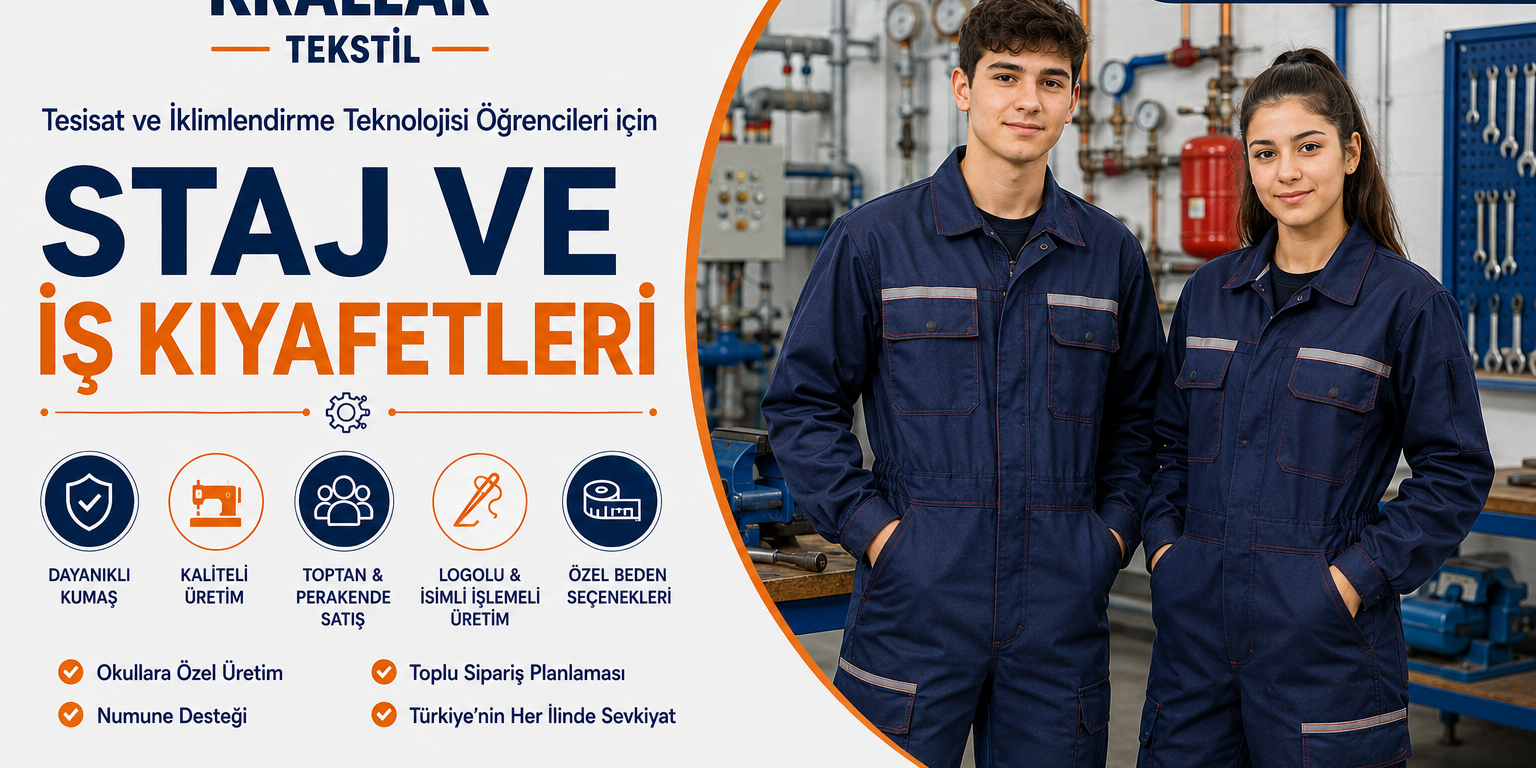 tesisat-teknolojisi-iklimlendirme-staj-is-kiyafetleri-krallar-tekstil Tesisat Teknolojisi ve İklimlendirme öğrencilerine özel staj ve iş kıyafetleri, önlükleri Krallar Tekstil’de.