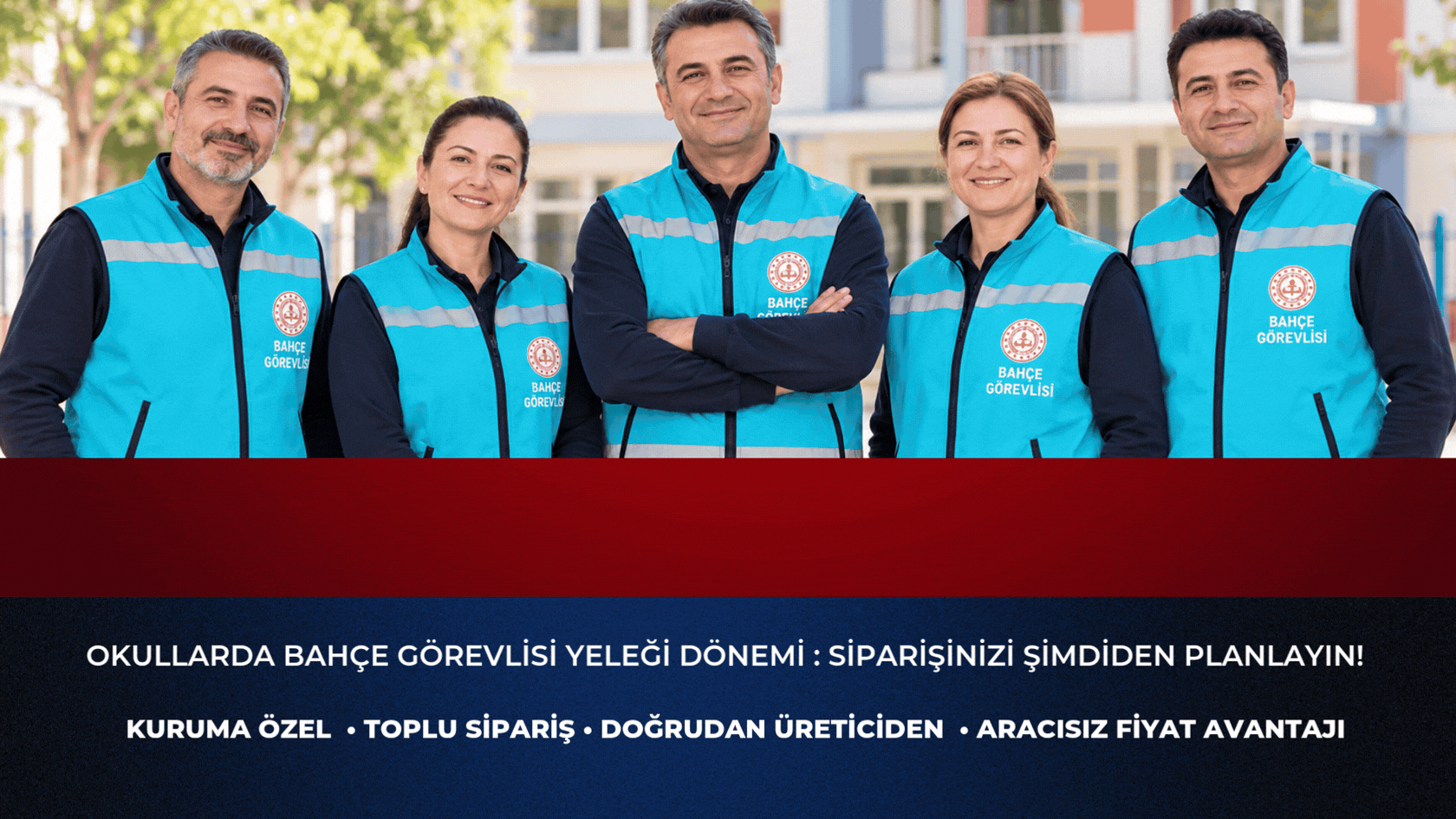 Okullar için bahçe görevlisi yeleği üretiminde yeni dönem siparişlerinizi şimdiden planlayın. Krallar Tekstil ile okulunuza özel üretim ve toplu sipariş avantajlarından yararlanın.