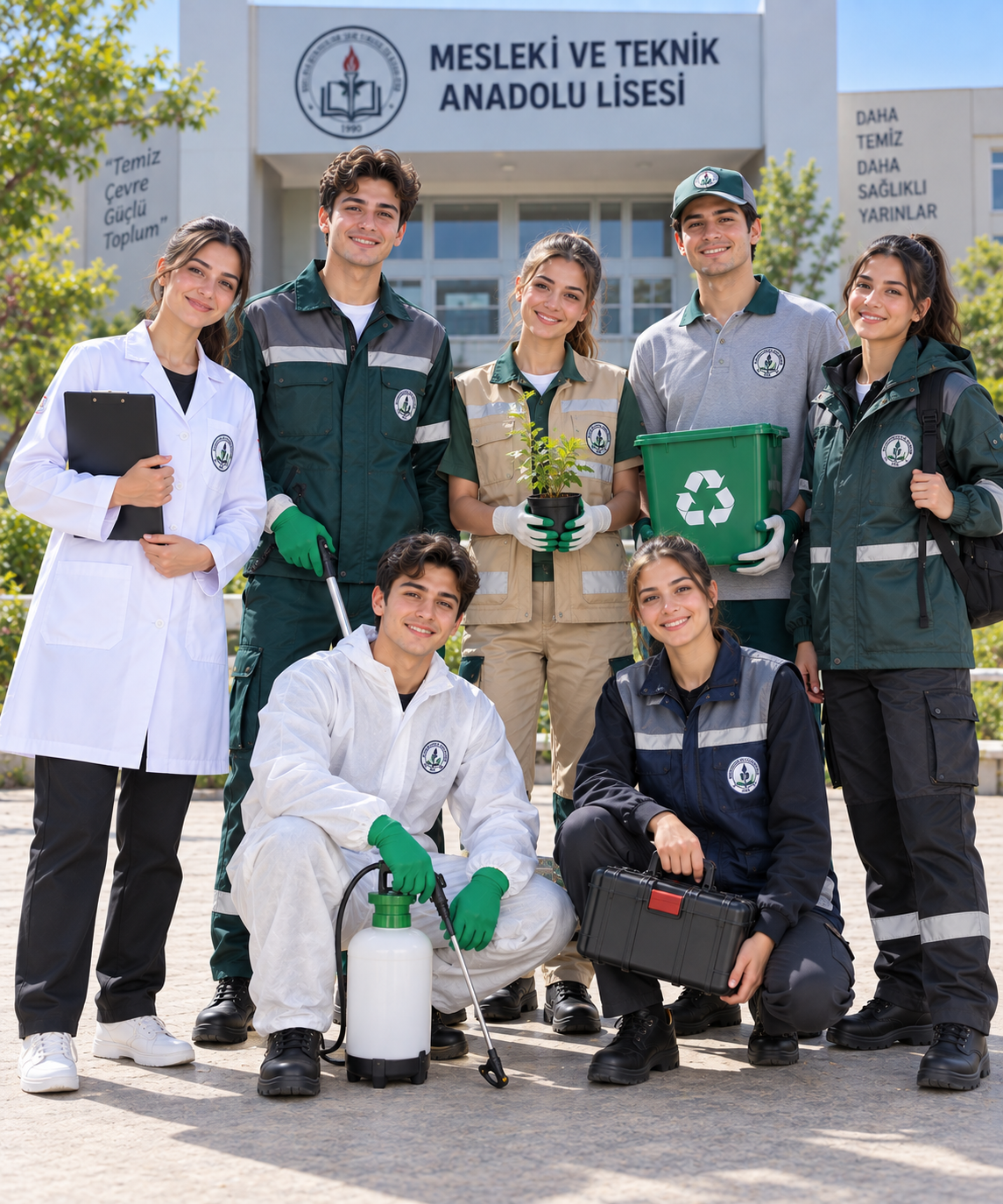 Çevre Sağlığı öğrencileri için laboratuvar önlüğü, iş ve staj kıyafetleri ile saha modelleri Krallar Tekstil tarafından okullara özel ve toplu siparişe uygun üretilir.
