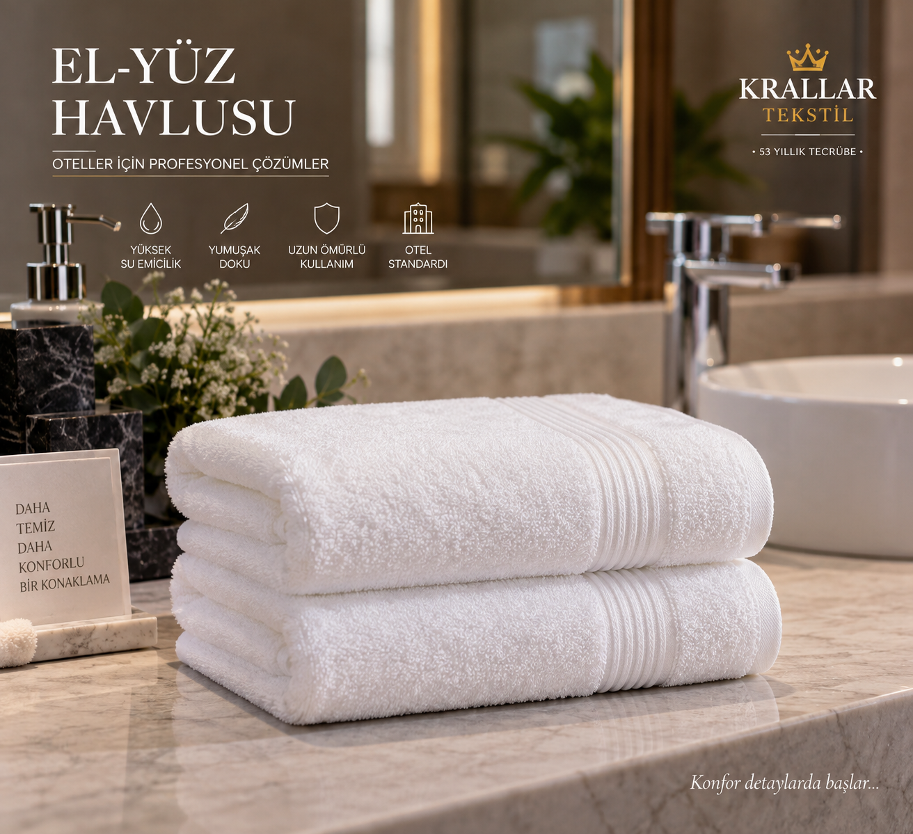 Otel El Yüz Havlusu İmalatçısı Üreticisi Satıcısı Krallar Tekstil