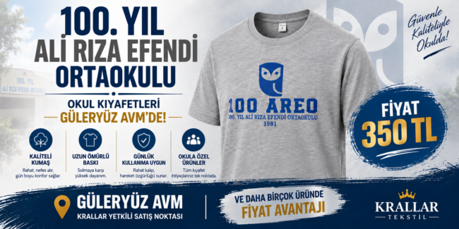 istanbul-kartal-100-yil-ali-riza-efendi-ortaokulu-formasi-okul-tisortu-guleryuz-avm 100. Yıl Ali Rıza Efendi Ortaokulu Okul Kıyafetleri, 350 TL Tişört Fiyatı, Güleryüz AVM Krallar Yetkili Satış Noktası ve Avantajlı Okul Forması Satışı.