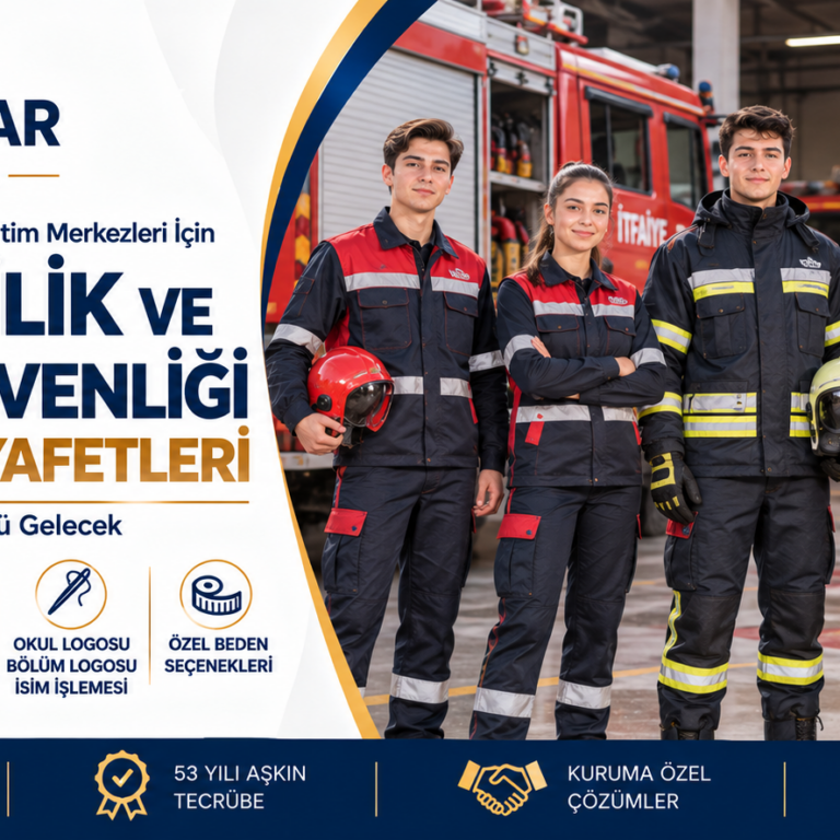 itfaiyecilik-yangin-guvenligi-is-staj-kiyafetleri-uretici İtfaiyecilik ve Yangın Güvenliği öğrencileri için eğitim tulumu, iş ve staj kıyafetleri; okul ve bölüm logosu, isim işlemesi, özel beden ve toplu sipariş seçenekleriyle doğrudan üretici Krallar Tekstil tarafından üretilmektedir.