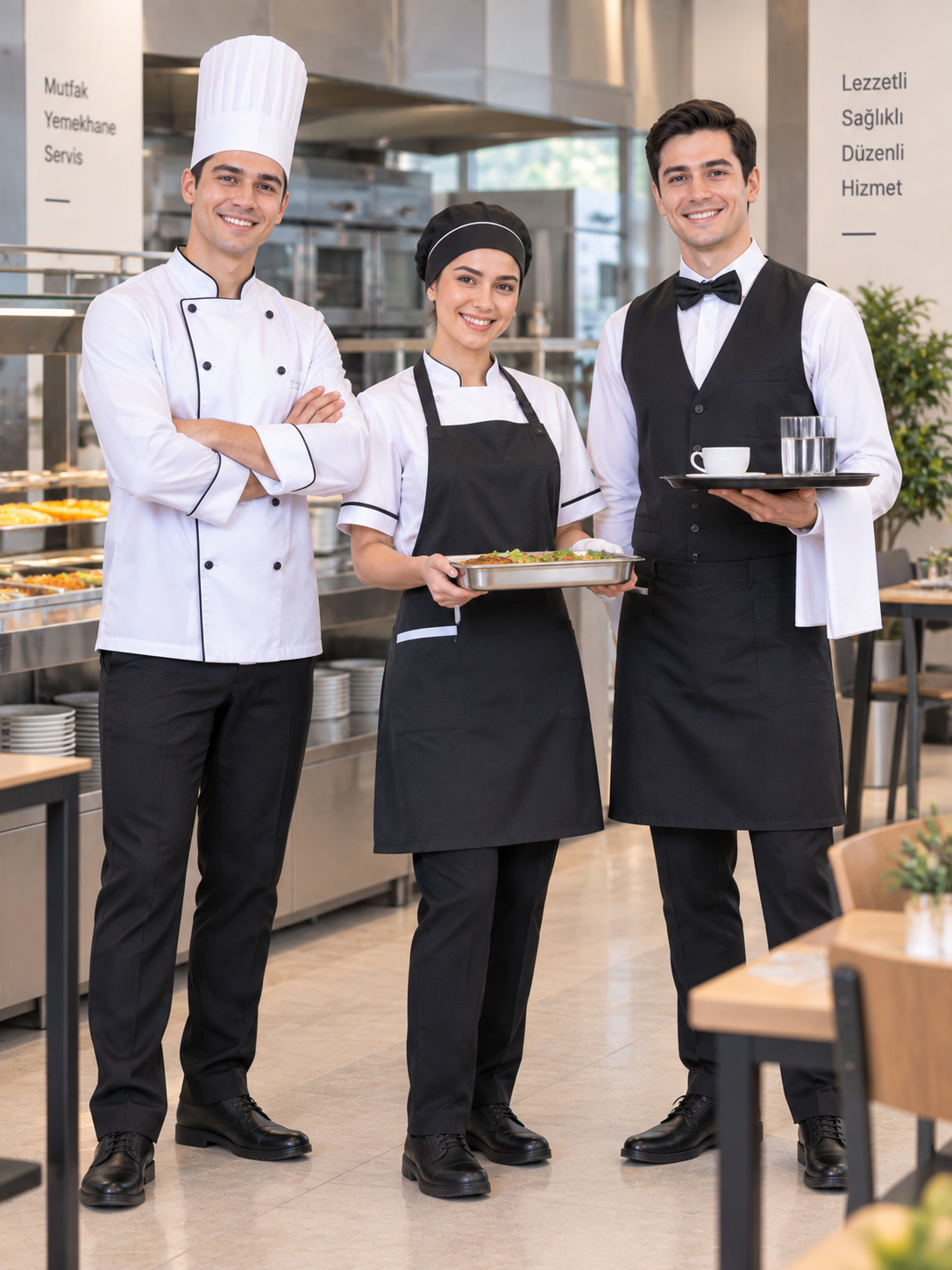 Krallar Tekstil aşçı, yemekhane ve garson personel kıyafetleri; mutfak, yemek üretimi, servis ve toplu yemek hizmetlerinde çalışan personeller için konforlu, dayanıklı ve kurumsal tasarımlarla üretilmektedir.