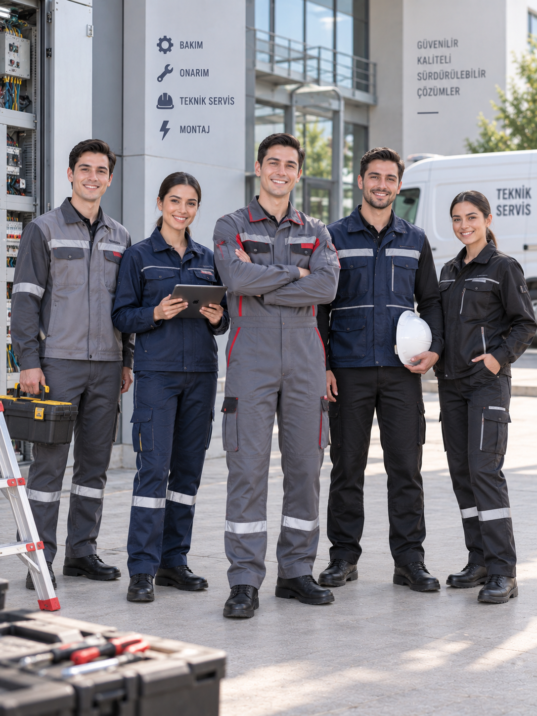 Krallar Tekstil teknik personel kıyafetleri; bakım, onarım, montaj ve teknik servis ekipleri için dayanıklı, konforlu ve kurumsal tasarımlarla üretilmektedir.