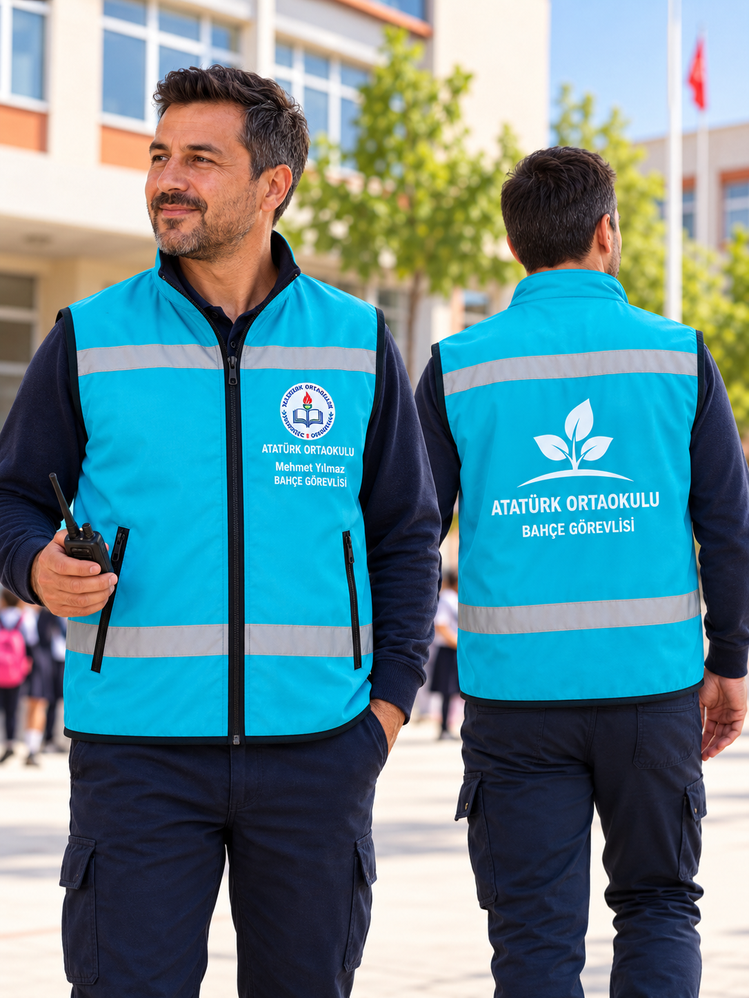 Meb Standardına Uygun Okul Bahçe Görevlisi Yeleği İsim Nakışlı İmalatçısı Satıcısı Üreticisi Krallar Tekstil