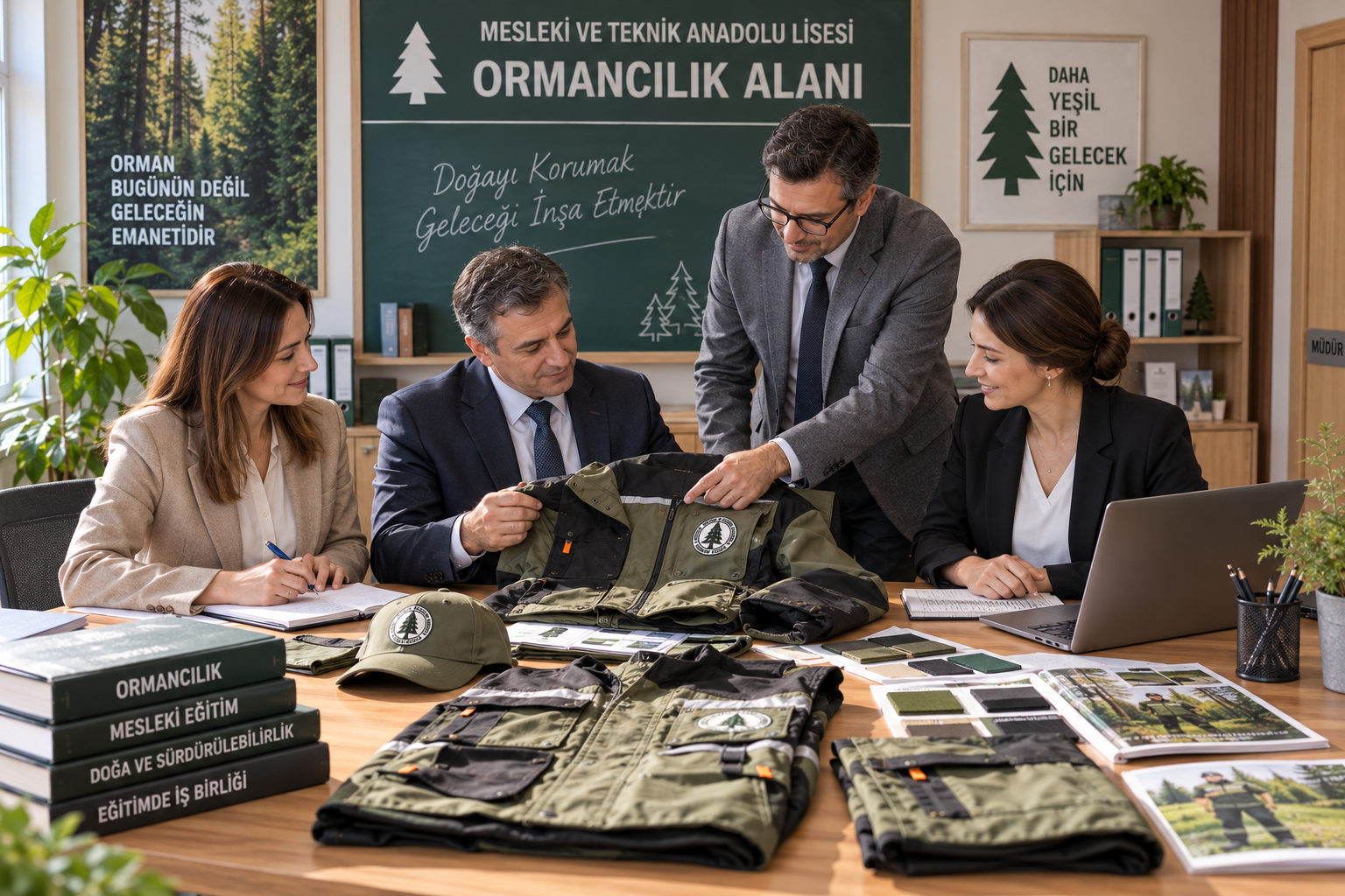 Meslek liseleri ve MESEM’lerin ormancılık iş kıyafeti ihtiyaçlarına yönelik model ve ürün değerlendirmesi. Numune, toplu sipariş ve devam üretimi Krallar Tekstil’de.