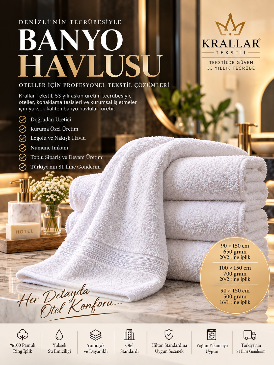 Denizli Banyo Havlusu Üreticisi İmalatçısı Satıcısı Krallar Tekstil