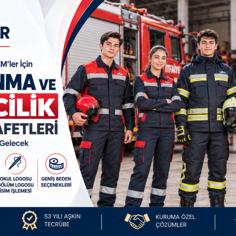 sivil-savunma-itfaiyecilik-is-staj-kiyafetleri-ureticisi-krallar-tekstil Sivil Savunma ve İtfaiyecilik öğrencileri için iş ve staj kıyafetleri, eğitim tulumu ve reflektörlü iş elbiseleri; okul ve bölüm logosu, isim işlemesi, özel beden ve toplu üretim seçenekleriyle Krallar Tekstil’den Türkiye’nin 81 iline sevkiyat.