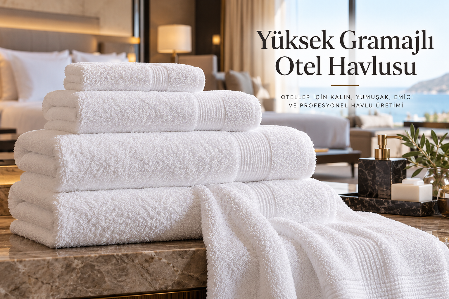 Krallar Tekstil yüksek gramajlı otel havluları; kalın, yumuşak ve yüksek emicilik sunan yapısıyla otel, resort, SPA ve konaklama tesislerinin toplu ihtiyaçlarına özel üretilir. Farklı ölçü ve gramaj seçenekleri, kuruma özel üretim ve toplu sipariş avantajlarıyla 81 ile gönderim sağlanır.