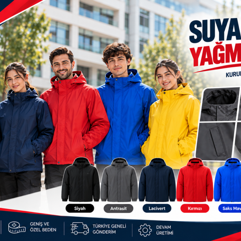 agri-suya-dayanikli-yagmurluk-mont-ureticileri-krallar-tekstil Krallar Tekstil, 53 yılı aşkın üretim tecrübesiyle Ağrı suya dayanıklı yağmurluk mont üretiminde kapüşonlu, fermuarlı, cepli, ince ve polar astarlı model seçenekleri sunmaktadır. Kuruma özel logo baskısı, nakış uygulamaları, geniş beden seçenekleri, toptan sipariş ve Türkiye geneli gönderim imkânlarıyla farklı sektörlerin personel kıyafeti ihtiyaçlarına yönelik çözümler üretmektedir.