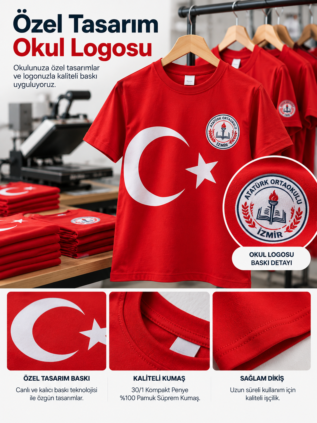 29 Ekim Ay Yıldızlı Tişört Türk Bayraklı Tişört Atatürk Baskılı Tişört Üreticisi İmalatçısı Satıcısı