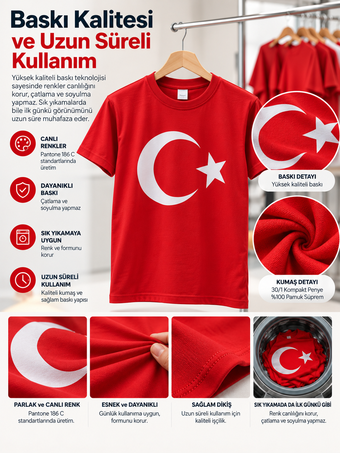 29 Ekim Türk Bayraklı Tişört Üretcisi Satıcısı İmalatçısı Krallar Tekstil